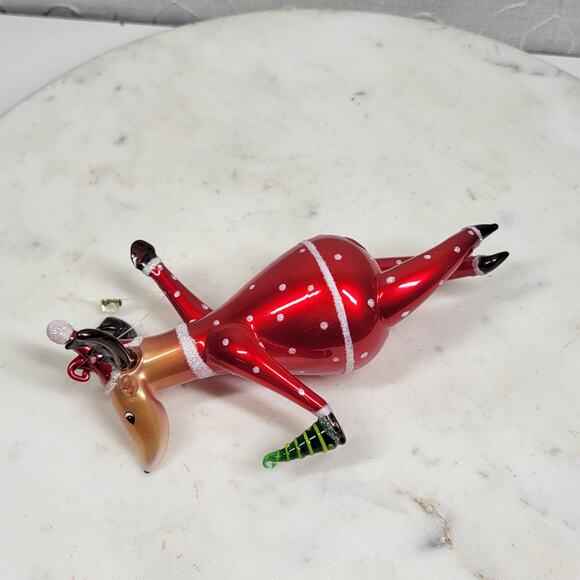 Vtg Lefton Reindeer Figurine Japan Hand Painted Gold Accents Christmas Decor - Picture 6 of 14